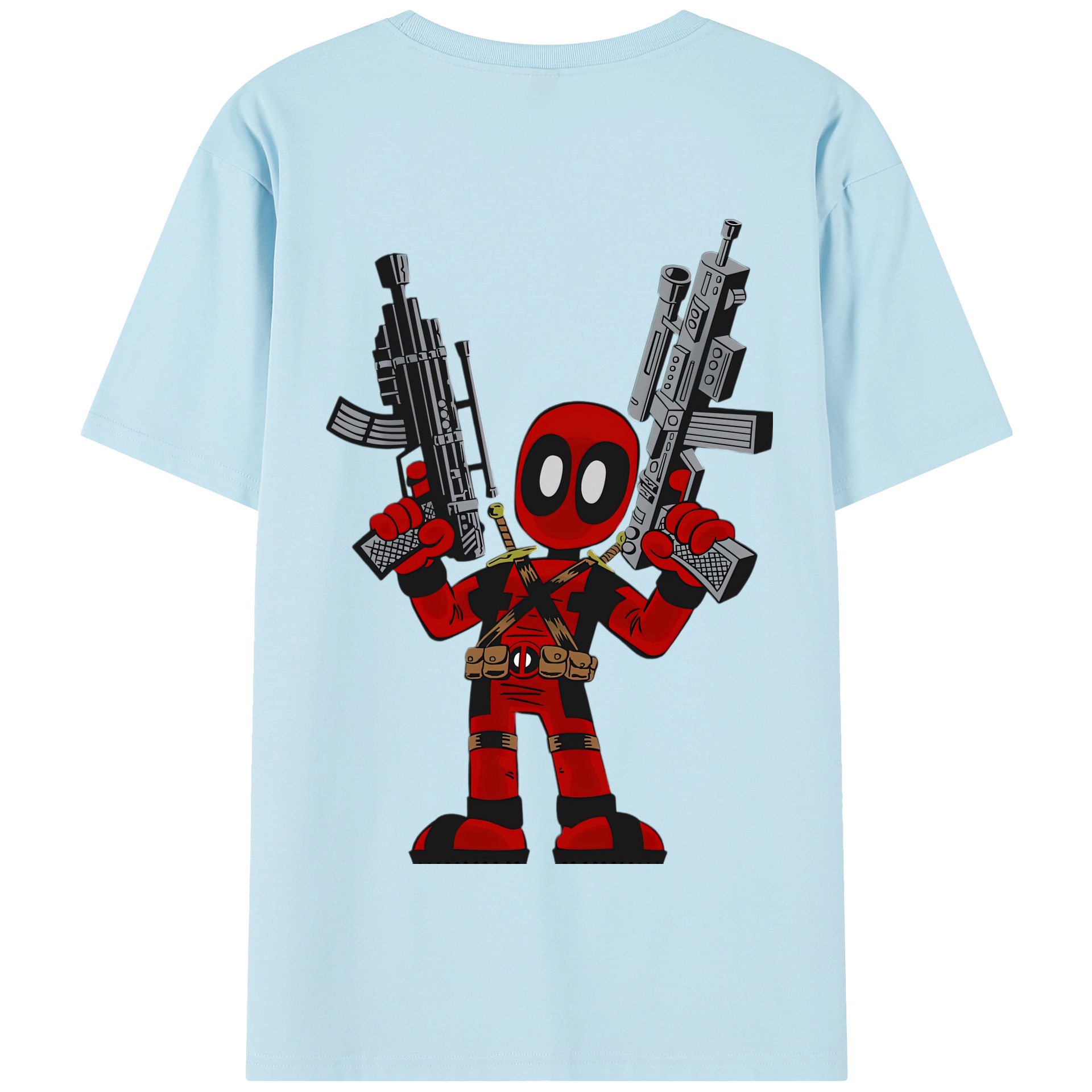 （画像用） Deadpool デッドプール 綿100％半袖Tシャツ（背面プリント）